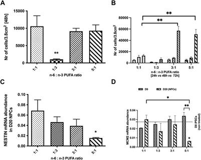 A high ratio of linoleic acid (n-6 PUFA) to alpha-linolenic acid (n-3 PUFA) adversely affects early stage of human neuronal differentiation and electrophysiological activity of glutamatergic neurons in vitro